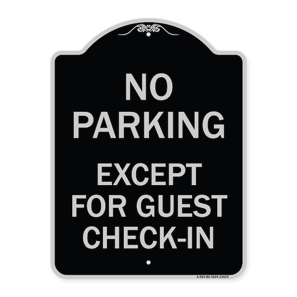 Signmission No Parking Except for Guest Check-In Heavy-Gauge Aluminum Sign, 18" L, 24" H, BS-1824-23625 A-DES-BS-1824-23625 - main